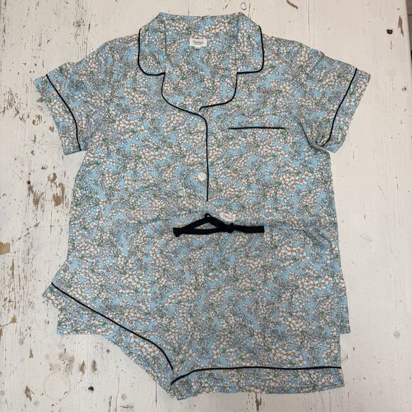 Bed Head Pajamas Set Short Sleeves Shorts Flannel Medium Organic Cotton Lounge - Picture 2 of 16